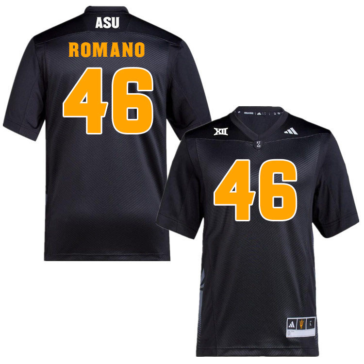 Men #46 Tommy Romano Arizona State Sun Devils College Football Jerseys Stitched-Black